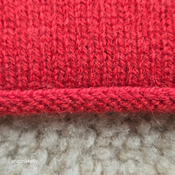 Cashmere Knit Scarf Rust Brick Portolano *FLAW* - Picture 4 of 6